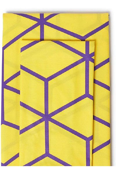 RISHAHOME 180 TC Cotton Bedsheet Set – Single Size, Marigold Yellow, 2 Pc (1 Sheet + 1 Pillowcase)