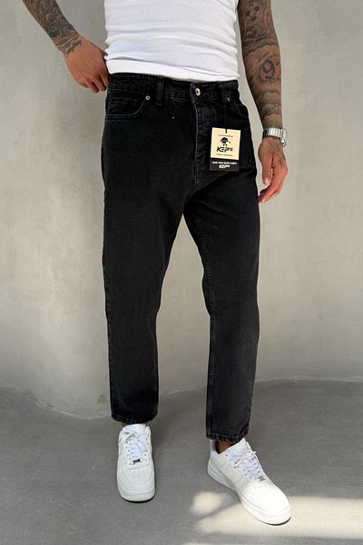 MADZEYMODA Καπνιστό τζιν ύφασμα Boyfriend Fit Ανδρικό τζιν παντελόνι KE-377