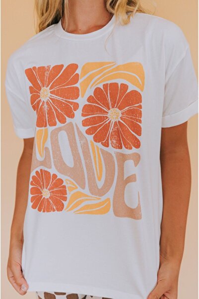 Jose Clothing Tricou imprimat cu mânecă scurtă cu croială supradimensionată