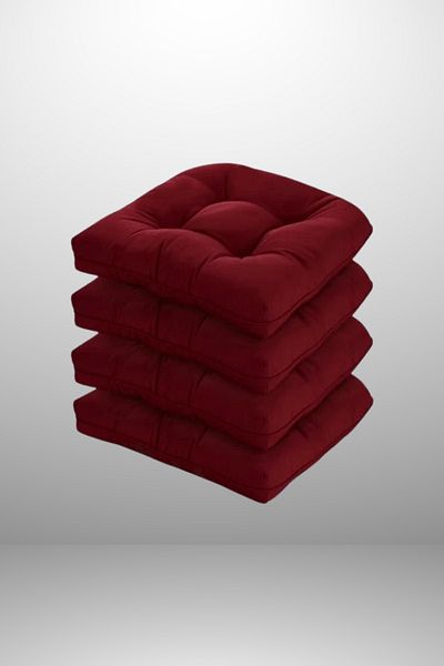 MoMMe Chair Cushion 45X45 cm Bordo Oval Cornered Set of 4