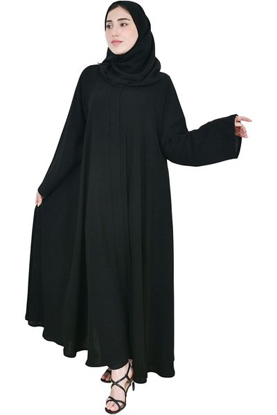 HAWRAA Closed Black Cloak by Hawraa Abaya - Size 50