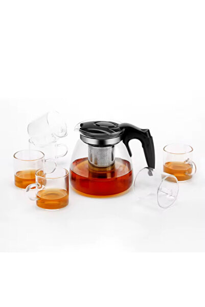 BKC HOME Süzgeçli Cam Demlik 900 ml Çay- Bitki Çayı Demliği