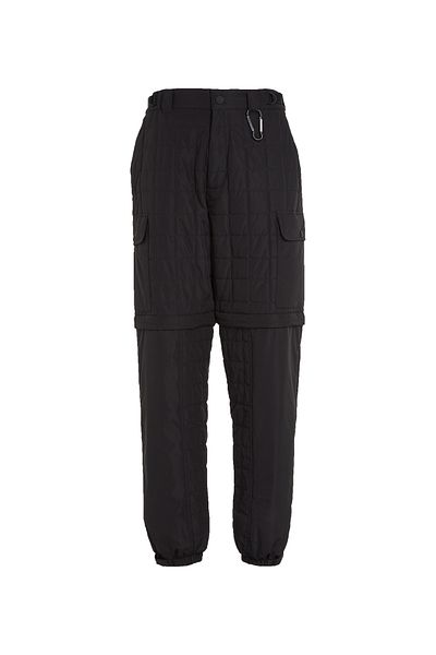 Calvin Klein Men Black Grid Quilted Cargo Pants