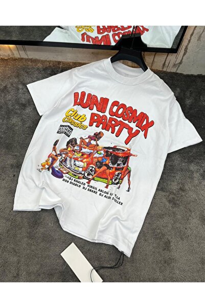 Jose Clothing تي شيرت مطبوع بأكمام قصيرة وقصة كبيرة الحجم