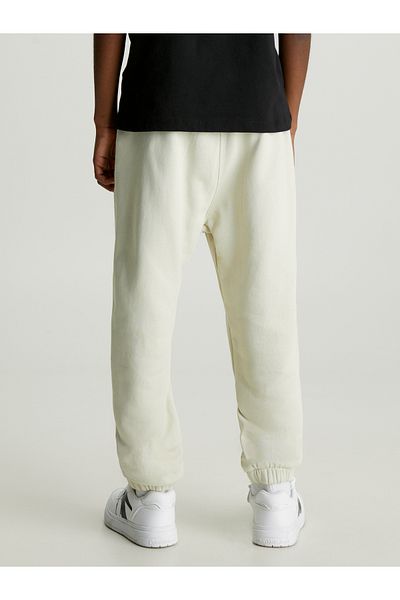 Calvin Klein Boys Green Intarsia Logo Terry Sweatpants