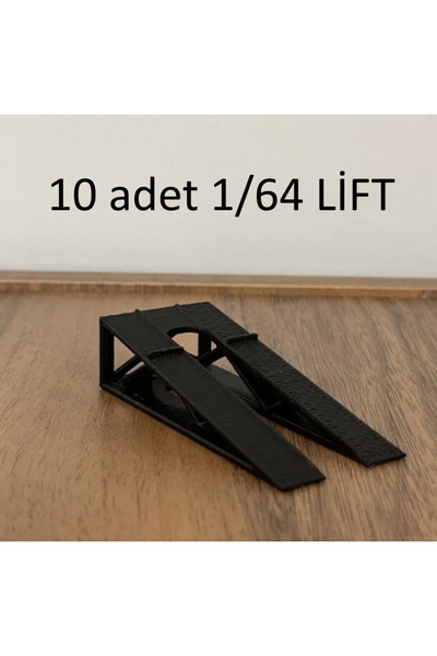 Almalı 10 ADET - 1:64 Ölçek Sergileme Rampası - Siyah - (araç Dahil Değildir ! )