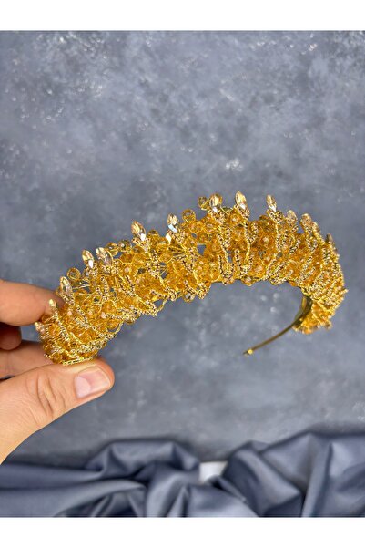 ESPEREST تاج زفاف أنيق مزين بالكريستال المبخر