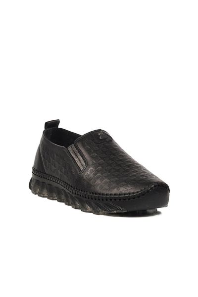 AYAKMOD 0002 Z Black Genuine Leather Women's Casual Shoes
