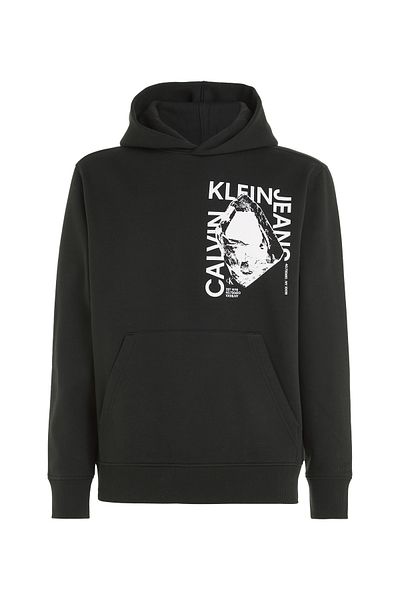 Calvin Klein Men Black Modern Metals Graphic Hoodie