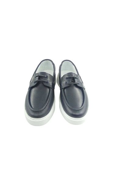 Oneka Shoes 106525 Ytft141 Men's Casual Leather Lace-Up Navy Aniline