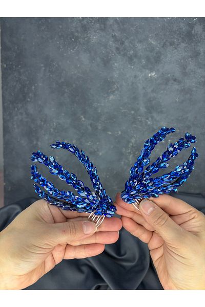 Hayalperest boncuk Double Sided Comb Büge Bridal Hair Accessory