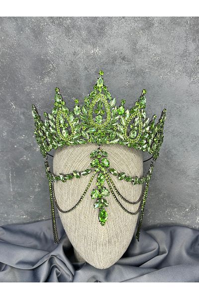 Hayalperest boncuk Balca High Model Sallantılı Bridal Henna Frontlet