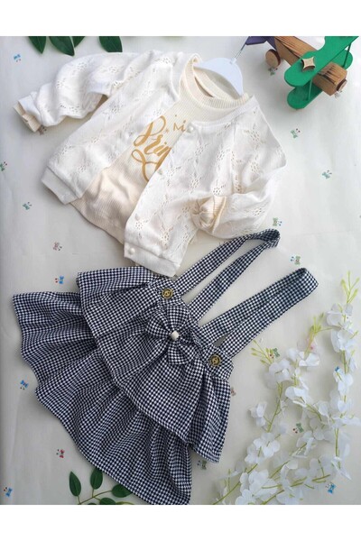 MÇ FAMİLY STORe KIZ ÇOCUK HIRKALI KAZAYAĞI 3LÜ ELBİSE TAKIM 1-2-3 YAŞ