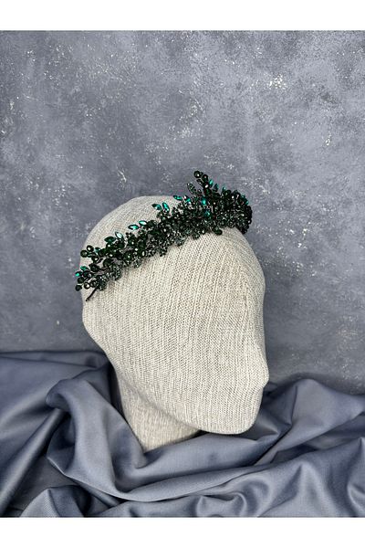 Hayalperest boncuk Duru Bead Embroidered Henna Crown Bridal Accessory
