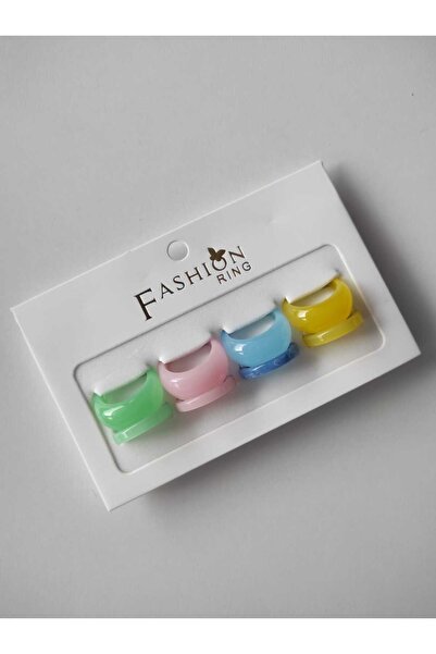 MutluBiDünya Kadın 8 Adet Cam Yüzük Seti