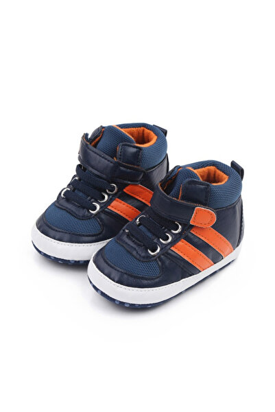 Superbaby Ναυτικό μπλε πάνινα παπούτσια με πορτοκαλί ρίγες