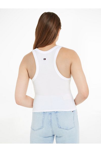 Tommy Hilfiger Tommy Hilfiger Women White Rib Tank Top