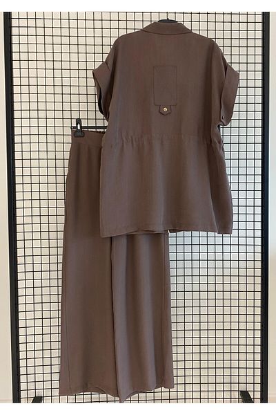 Armine Trend New Season Linen Fabric Back Detailed Sports Double Set