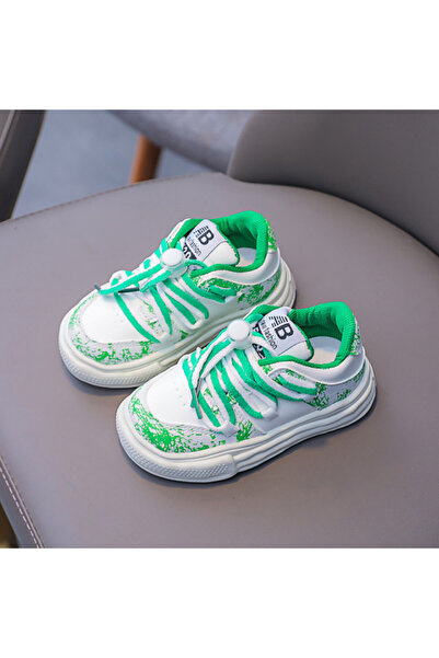 Superbaby Adidasi albi cu verde in degrade