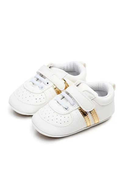 Superbaby Adidasi bebelusi cu dungi aurii
