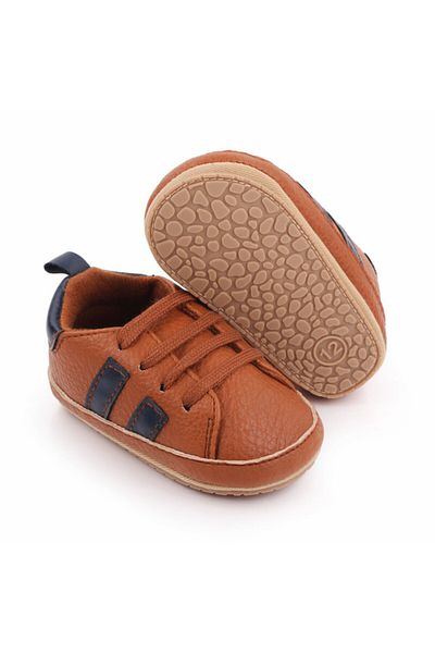 Superbaby Adidasi maro cu dungi bleumarine