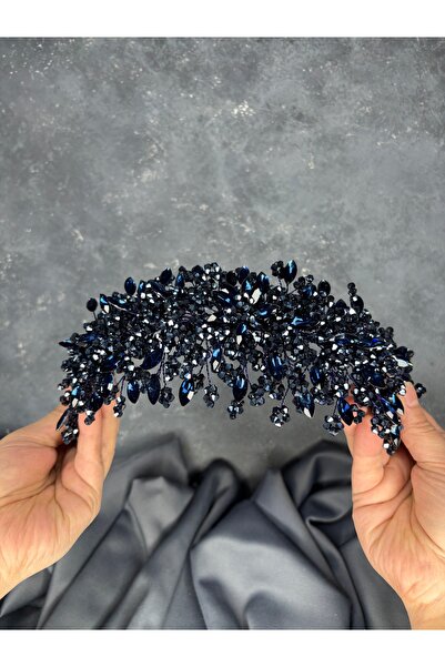 ESPEREST إيلينا الحناء المطرزة المكثفة وتاج الزفاف عمامة متطابقة