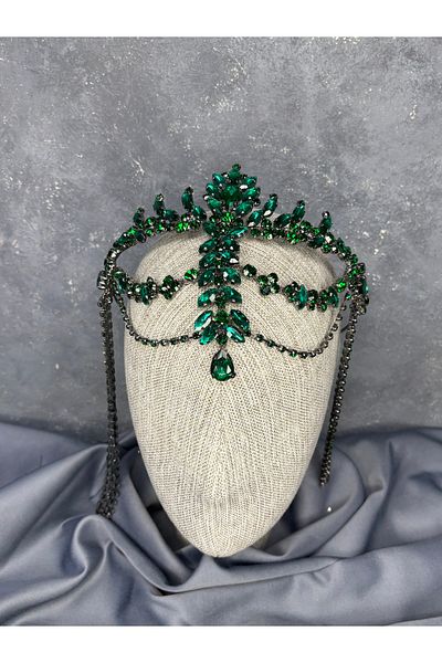 Hayalperest boncuk Almeda Moving Dangle Bridal Henna Crown Fascia Model