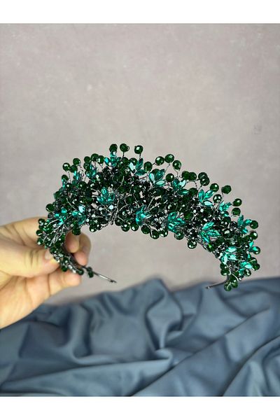 Hayalperest boncuk İlsu Elegant Bead Detailed Henna Night Bridal Crown