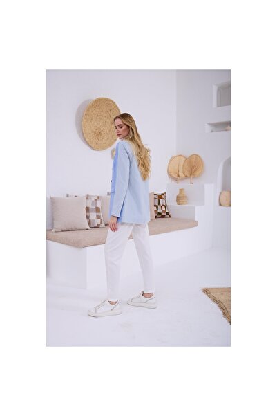 Moodbasic YENİ MOODBASİC SIRTI ÇİZGİLİ BLAZER CEKET MB04.46