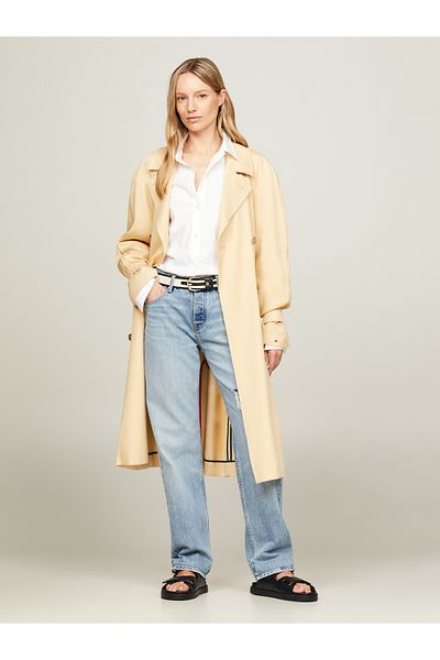 Tommy Hilfiger Women Harvest Wheat Double Breasted Relaxed Trench Coat