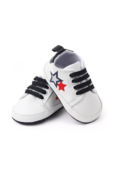 Superbaby Adidasi albi cu stelute colorate