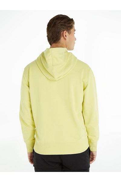Calvin Klein Men Yellow Mix Media Pocket Hoodie