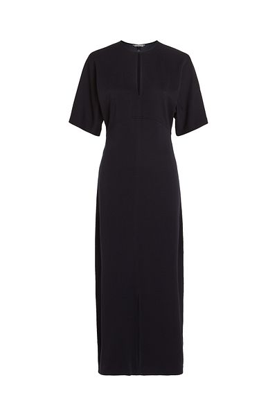 Tommy Hilfiger Women Blue Shiny Interlock Flare Dress