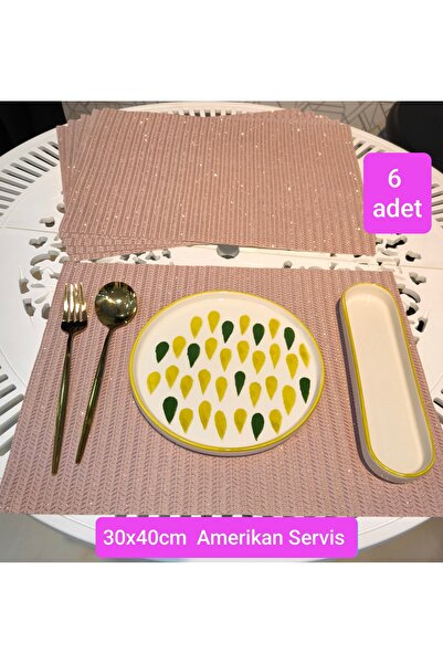 SEHARA АМЕРИКАНСЬКИЙ СЕРВІС/6 ШТУК/30X40 СМ/ШТУЧНА ШКІРА/ПУДРА (ЛЕГКА СИМПАТИ...