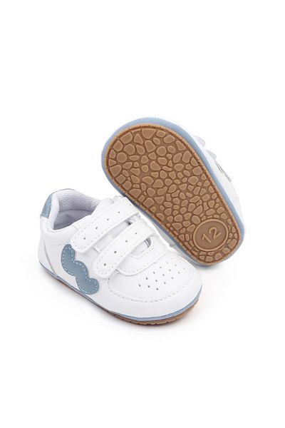 Superbaby Adidasi albi cu inserții gri
