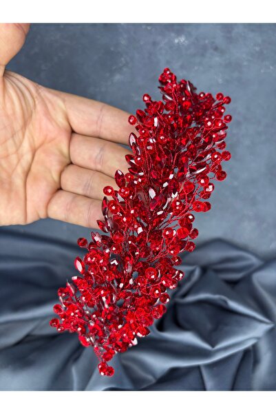 Hayalperest boncuk Elisa Thin Beaded Bridal Crown Turban and Hair Accessory