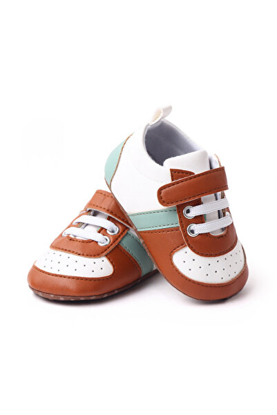 Superbaby White sneakers with brown and green