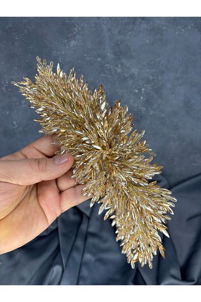 Hayalperest boncuk Eva Dense Bead Embroidered Bridal Henna Crown