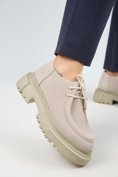 Manijero Pantofi de damă Carol din piele naturală, din piele intoarsa, bej
