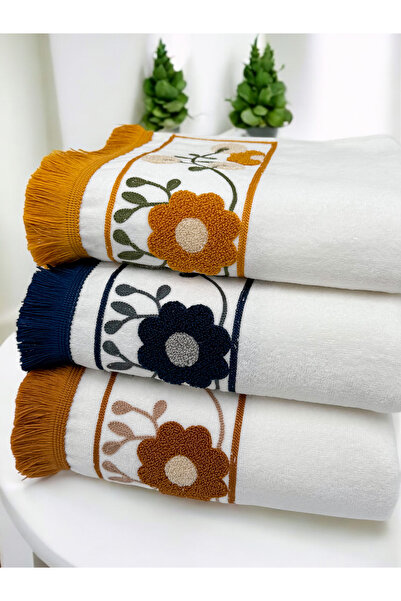 AYHANHOME Набір рушників для рук і обличчя з вишитим кантом, 6 штук, 50x90