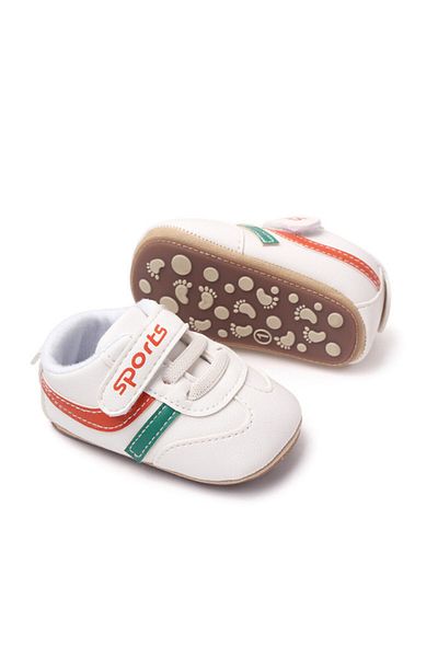 Superbaby Adidasi albi cu dungi colorate - Sport