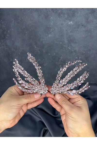 Hayalperest boncuk Double Sided Comb Büge Bridal Hair Accessory
