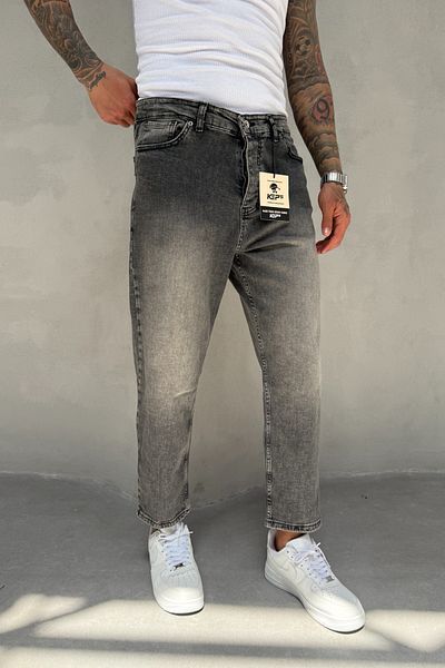 MADZEYMODA Ανδρικό καπνιστό τζιν ύφασμα Lycra Boyfriend Fit Jean Jeans Παντελόνι KE-776