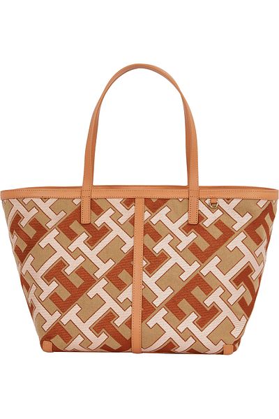 Tommy Hilfiger Women Beige Heritage Monogram Tote Bag