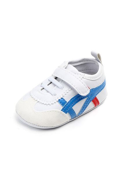 Superbaby Adidasi bebelusi - Alb cu albastru