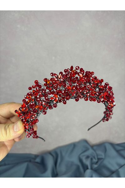 Hayalperest boncuk İlsu Elegant Bead Detailed Henna Night Bridal Crown