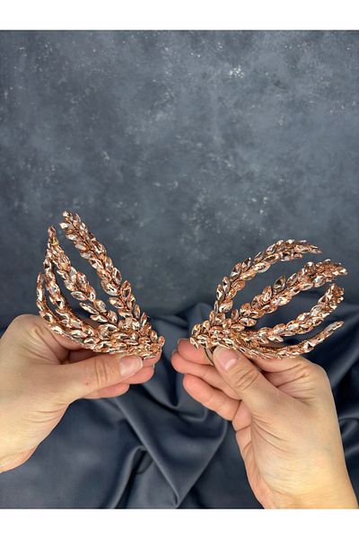 Hayalperest boncuk Double Sided Comb Büge Bridal Hair Accessory