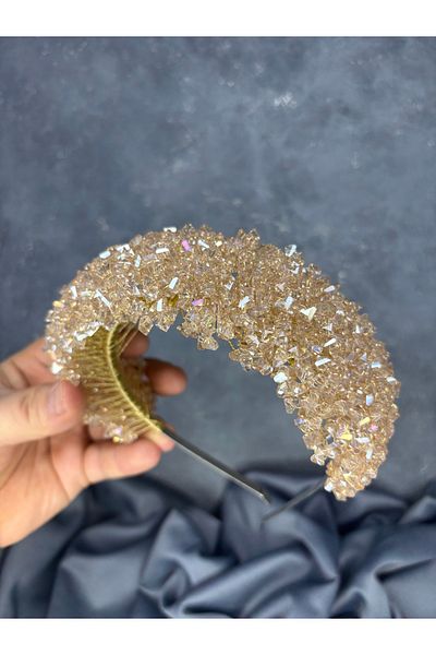 Hayalperest boncuk Asu Intensive Bead Embroidered Bridal Henna Crown