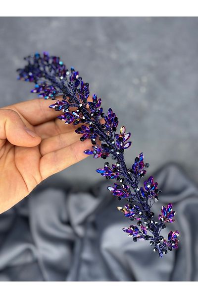 Hayalperest boncuk Laurel Bridal Crown Hair and Turban Accessory