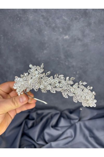 Hayalperest boncuk Duru Bead Embroidered Henna Crown Bridal Accessory